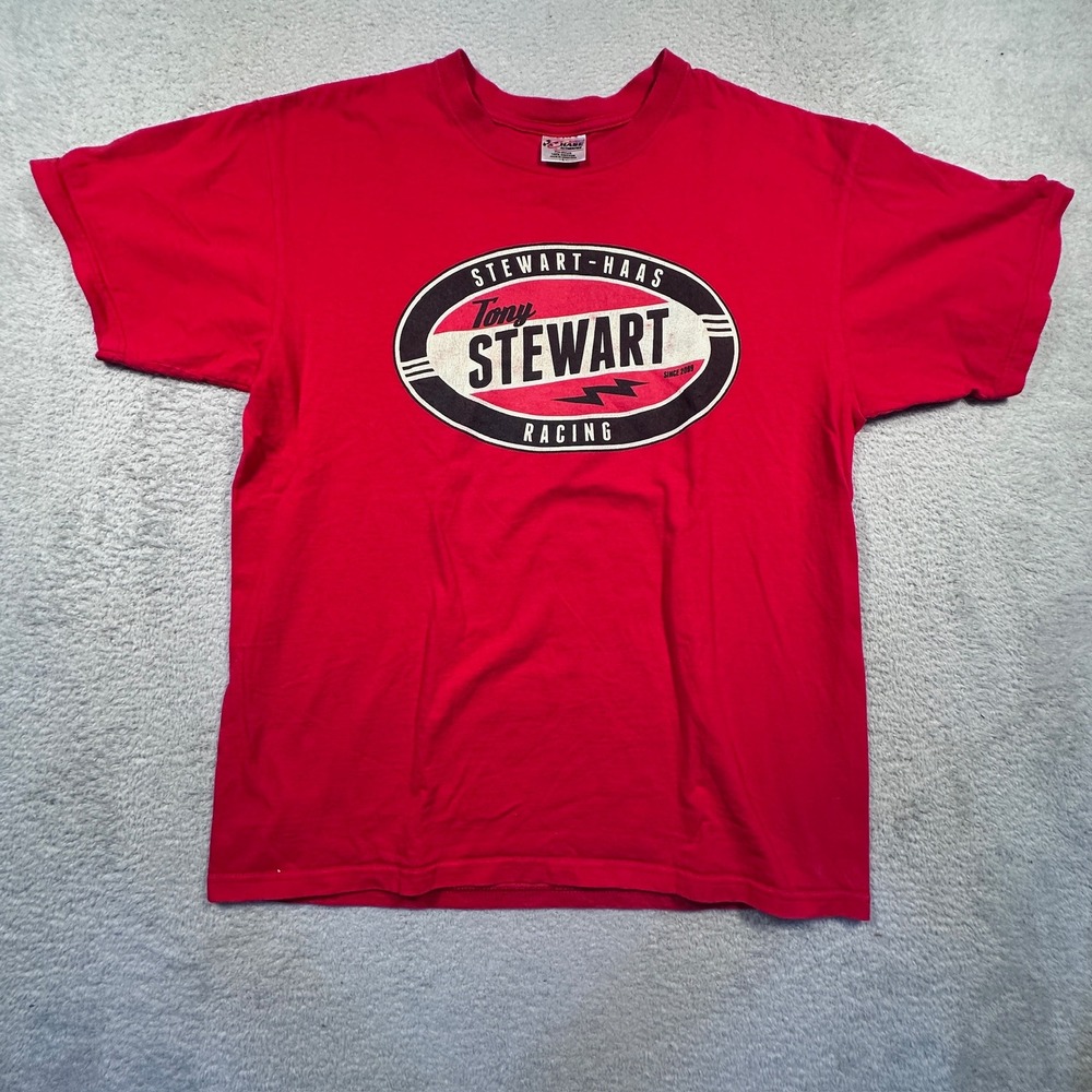 Chase Authentics Tony Stewart Racing Graphic Tee NASCAR Red Large Y2K